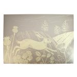 Pack Of 4 Woodland Faux Leather Taupe Placemats Taupe