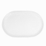 Quilted White Oval Platter White
