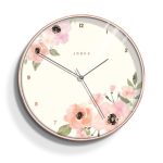 Jones Floral Rose Gold Clock Pink
