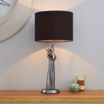 Loving Couple Silver Table Lamp Grey