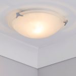 Alabaster Glass Flush Ceiling Fitting White