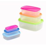 Set Of 6 Rectangular Storage Containers Assorted colours