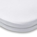 Pack of 2 White 100% Cotton Jersey Crib Fitted Sheets White