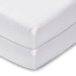 Pack of 2 White 100% Cotton Flannelette Cot Bed Fitted Sheets White