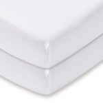 Pack of 2 White 100% Cotton Jersey Cot Bed Fitted Sheets White