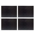 Pack Of Four Black Mock Crock Faux Leather Placemats Black