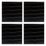 Pack Of Four Black Mock Crock Faux Leather Coasters Black