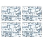 Pack Of Four Blue Lighthouse Placemats Blue