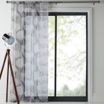 Energise Check Grey Slot Top Single Voile Panel Grey