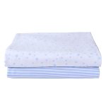 Clair de Lune Pack of 2 Printed Blue Cot Bed Sheets Blue