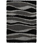 Black Vista Swirl Rug Grey/Black