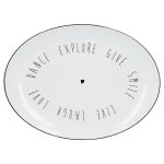Live Laugh Love Black Oval Platter Black