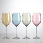 Pack Of Four Lustre Assorted 565ml Wine Glasses Yellow/Blue/Grey/Pink