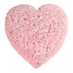 Faux Sheepskin Pink Heart Rug Pink