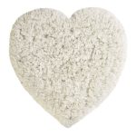 Faux Sheepskin Cream Heart Rug Cream (Natural)