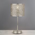 Tunis Fretwork Silver Table lamp Silver