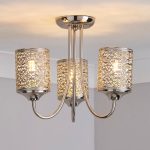 Tunis 3 Light Nickel Ceiling Fitting Champagne