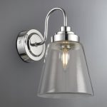 Delavin Bathroom Glass Wall Light Silver