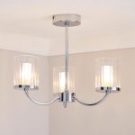 Bathroom Mavia 3 Light Flush Fitting Silver