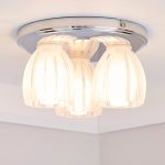 Bathroom Julius Ribbed 3 Light Fitting Silver
