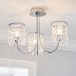 Bathroom Ashlyn 3 Light Semi Flush Fitting Silver