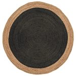 Faro Jute Round Rug Charcoal