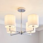 Salo Chrome 4 Light Semi Flush Ceiling Fitting White