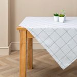 Luna Grey Check Rectangle Tablecloth Grey