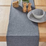 Barkweave Charcoal Table Runner Charcoal