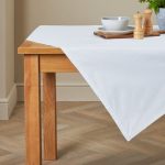 Plain White Rectangle Tablecloth White