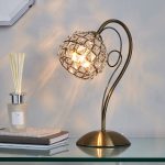 Bergen Crystal Antique Brass Table Lamp Antique Brass