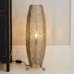 Manila Moroccan Mid Size Floor Lamp Silver