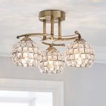 Bergen Crystal Antique Brass 3 Light Fitting Antique Brass