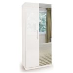 Angel High Gloss 2 Door Mirror Wardrobe White