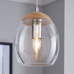 Odessa Wood Glass Dome Fitting Clear