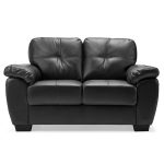 Brisbane 2 Seater Leather Sofa Black