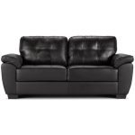 Brisbane 3 Seater Leather Sofa Black