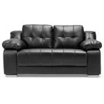 Coco 2 Seater Leather Sofa Black