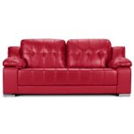 Coco 3 Seater Leather Sofa Red
