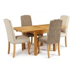 Lambeth Extendable Dining Table with 4 Kensington Chairs Natural
