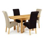 Lambeth 80-160cm Dining Set with 4 Kingston Plain Fabric Chairs Natural