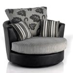 Lush Jumbo Cord Swivel Chair Black