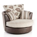 Lush Jumbo Cord Swivel Chair Brown