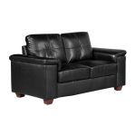Ravello 2 Seater Leather Sofa Black