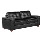 Ravello 3 Seater Leather Sofa Black