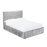 Rimini Crushed Velvet Ottoman Bed Silver
