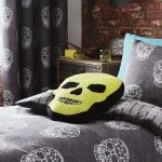 Catherine Lansfield Green Skulls Cushion Green