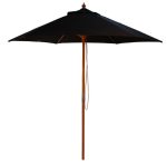 Black Wood Pulley 2.5m Parasol Black