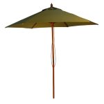 Light Green Wood Pulley 2.5m Parasol Green