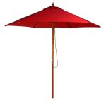 Red Wood Pulley 2.5m Parasol Red